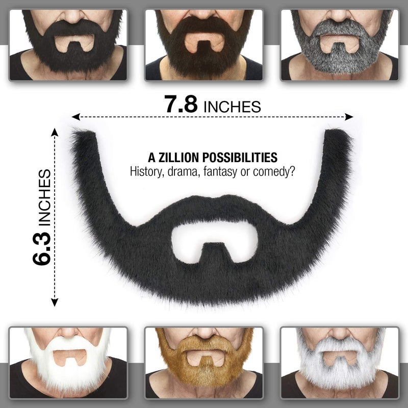 Mustaches Self Adhesive Fake Beard, Novelty, On Bail False Facial, Costume Accessory for Adults, Black Lustrous Color - Image 3